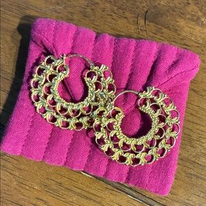 Gorgeous boho babe Sezane classic Elegant Gold Hoop Earrings 💋